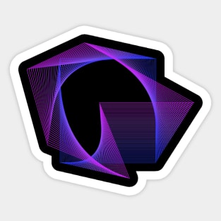 Abstract Geometry Square Line Art Neon Colors Sticker